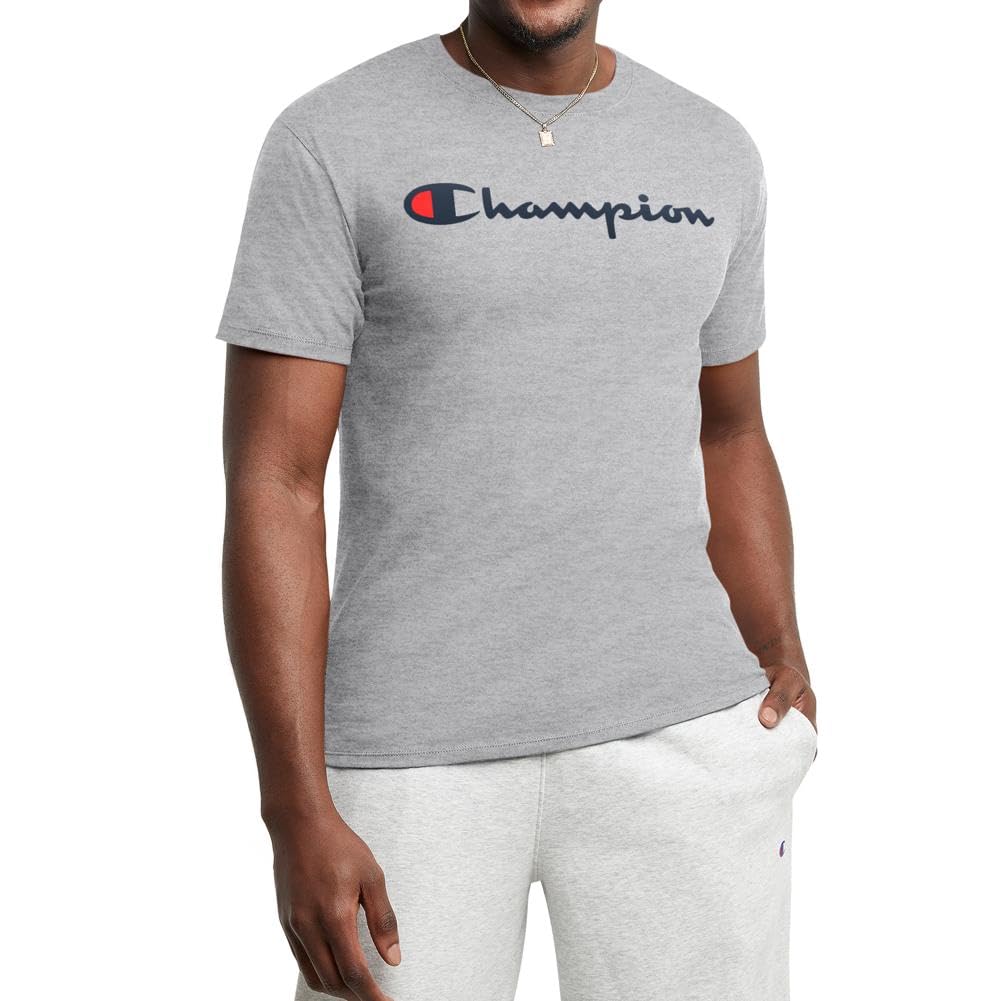 Champion Men's T-Shirt, Classic Graphic T-Shirt, Soft and Comfortable T-Shirts for Men, Script Logo (Reg. or Big & Tall)