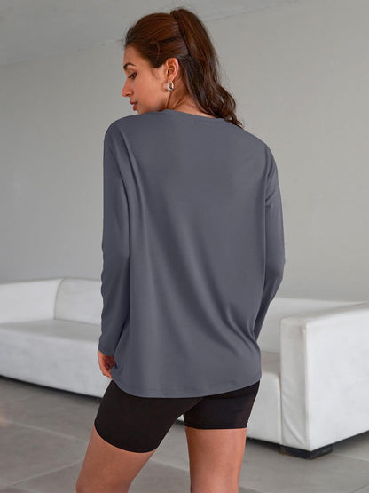 Trendy Queen Womens Oversized Long Sleeve T Shirts Basic Crewneck Tee Fall Tops Casual Workout Fashion Casual Y2K Clothes