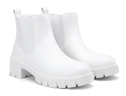 Vepose Women's 936 Chelsea Ankle Boots Platform Lug Sole Elastic Slip on Booties