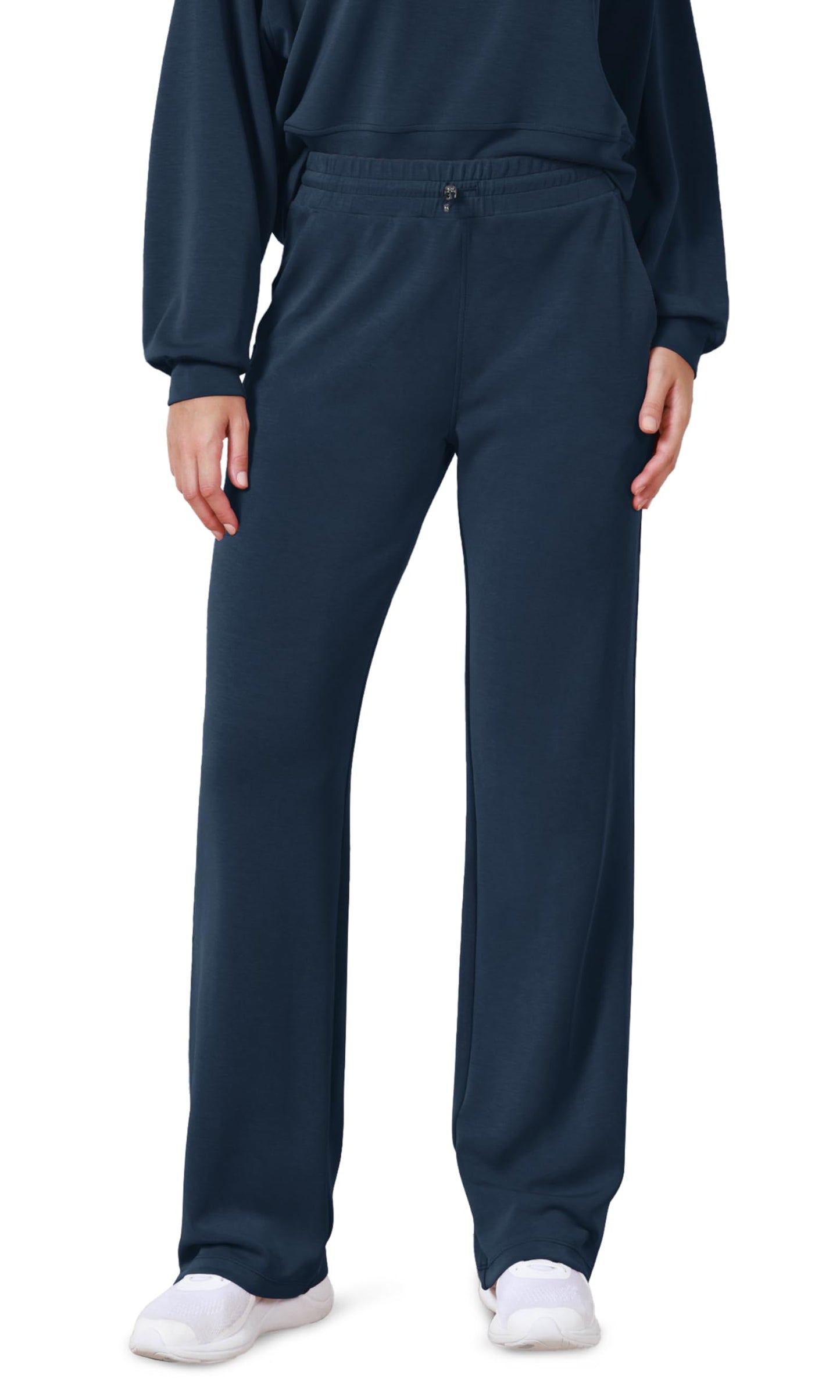 ODODOS Women's Modal Soft Wide Leg Pants with Pockets Adjustable Shockcord High Waist Casual Lounge Pants-27/29/31" Inseam
