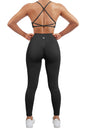 SUUKSESS Women Seamless Workout Sets Strappy Sports Bra High Waist Booty Leggings Outfits