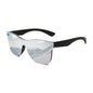 FEISEDY Sunglasses, Rimless Mirrored Sun Glasses with Reflective One-Piece Lens, B4114