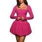 Women Y2k Puff Bubble Dress 2024 Summer Strapless Mini Dress Casual Patchwork Bandeau Tube Corset Party Sundress