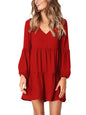 Amoretu Women Summer Tunic Dress V Neck Casual Loose Flowy Swing Shift Dress