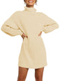ANRABESS Women Oversized Sweater Dress Turtleneck Batwing Long Sleeve Ribbed Knit Loose 2024 Fall Winter Casual Short Dress