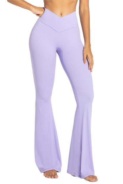 Sunzel Womens Flare Leggings with Tummy Control Crossover Waist and Wide Leg