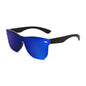FEISEDY Sunglasses, Rimless Mirrored Sun Glasses with Reflective One-Piece Lens, B4114