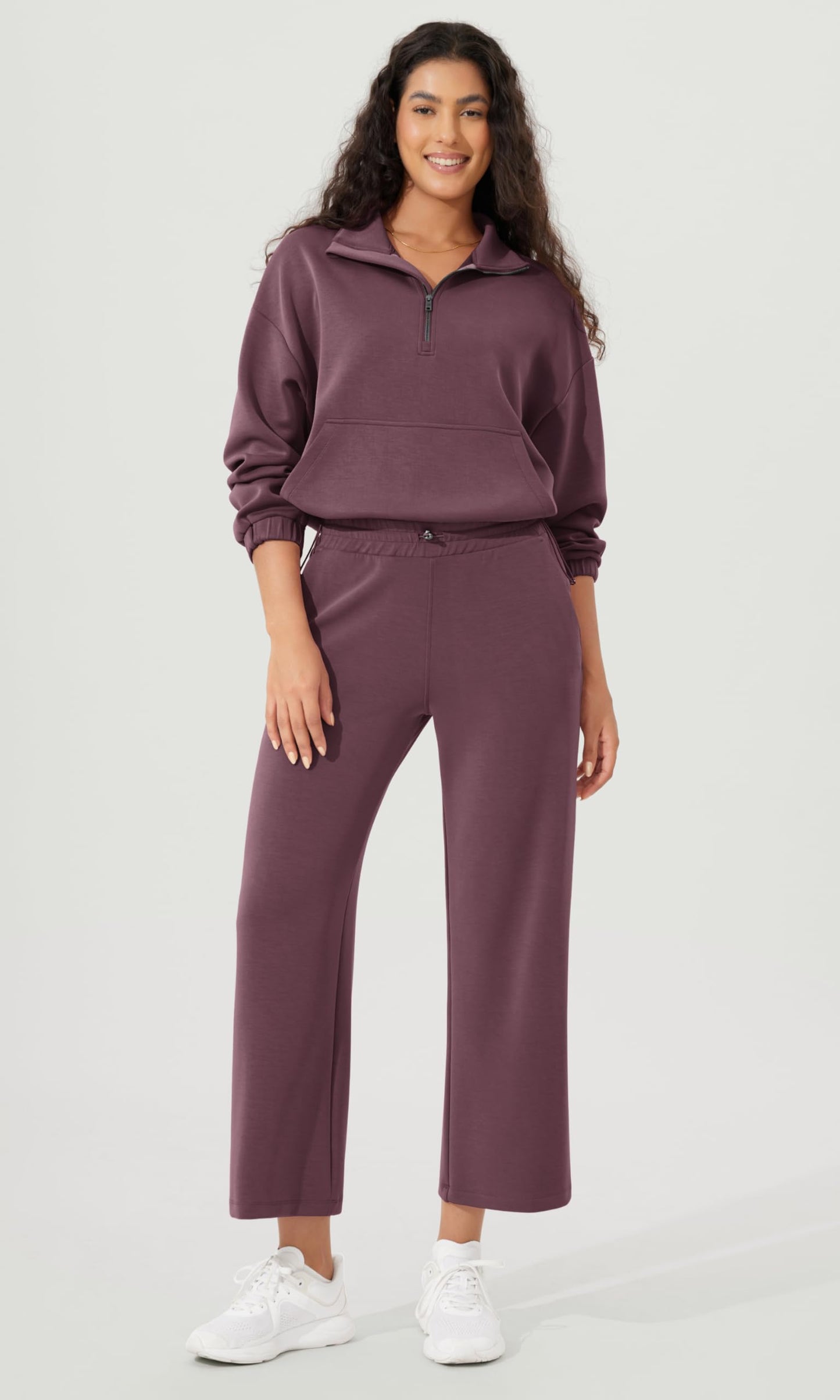ODODOS Women's Modal Soft Wide Leg Pants with Pockets Adjustable Shockcord High Waist Casual Lounge Pants-27/29/31" Inseam