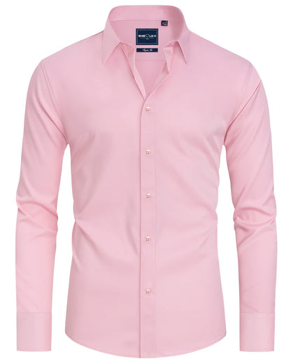 Alimens & Gentle Slim Fit Mens Dress Shirts for Men Button Down Long Sleeve Dress Shirts Wrinkle Free Formal Stain Proof