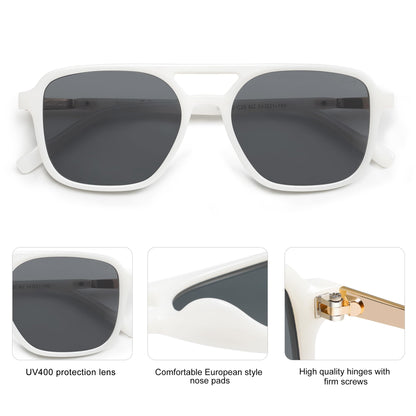 SOJOS Retro Aviator Sunglasses for Women Men,Trendy Rectangle Womens Mens Shades Sun Glasses SJ2202