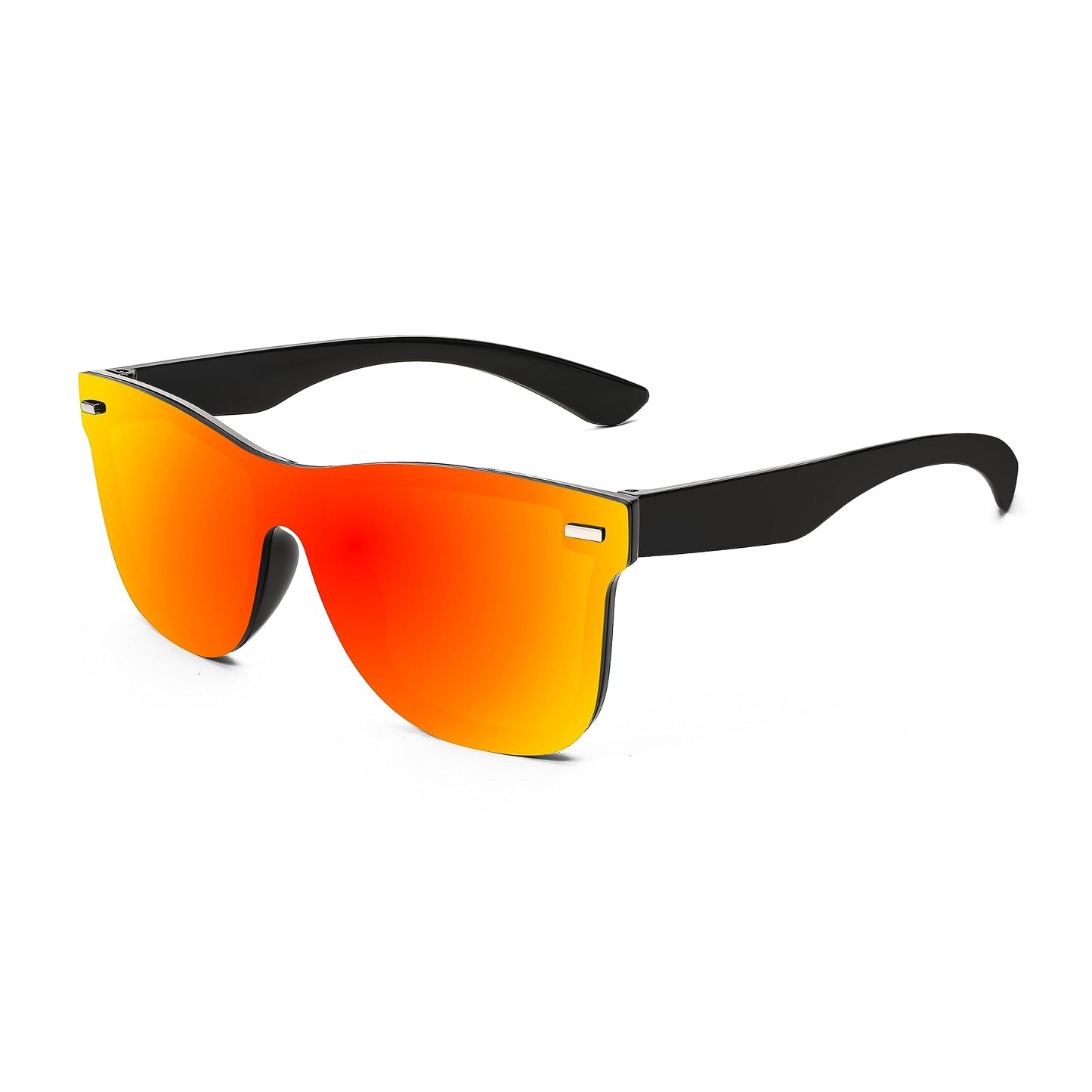 FEISEDY Sunglasses, Rimless Mirrored Sun Glasses with Reflective One-Piece Lens, B4114