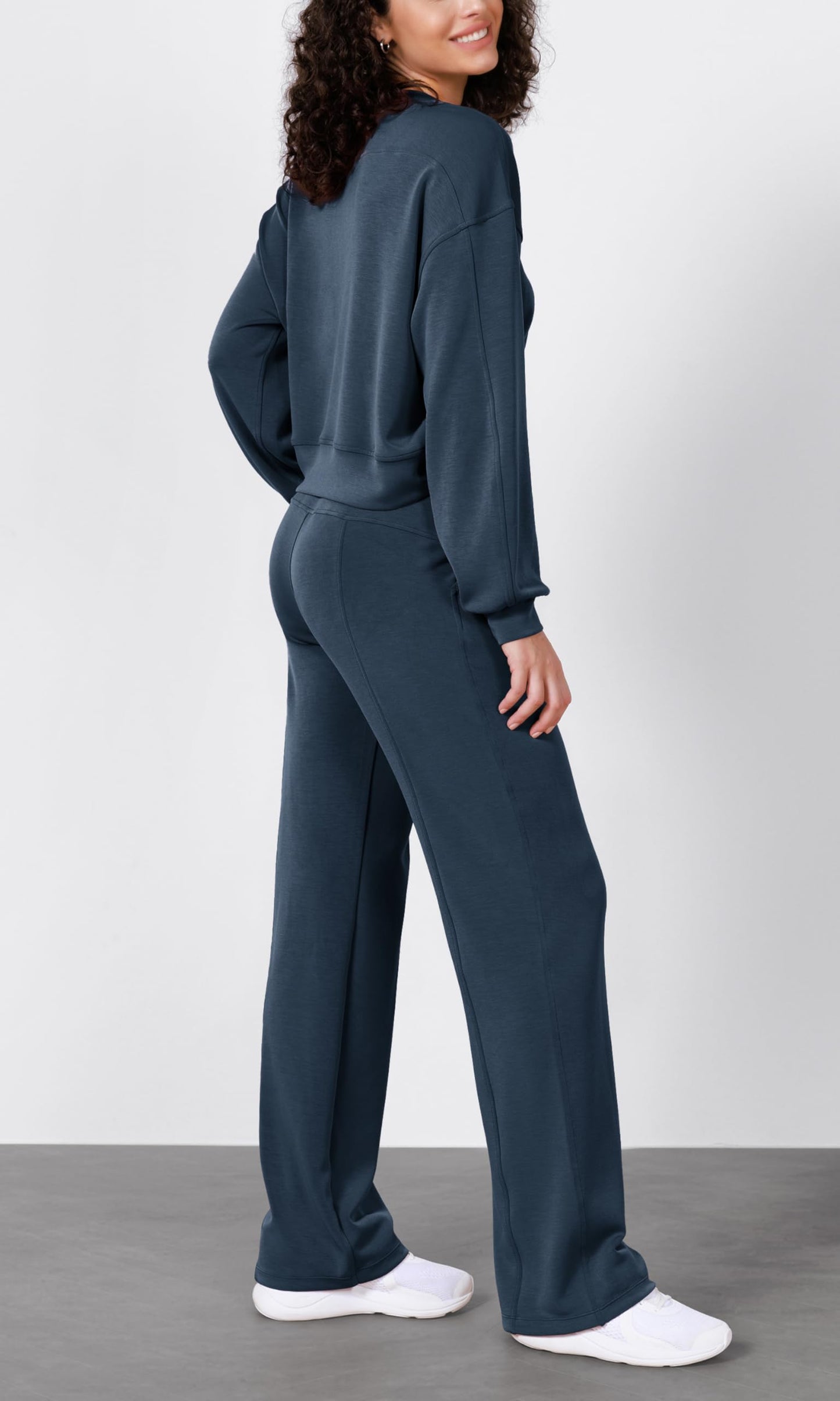 ODODOS Women's Modal Soft Wide Leg Pants with Pockets Adjustable Shockcord High Waist Casual Lounge Pants-27/29/31" Inseam