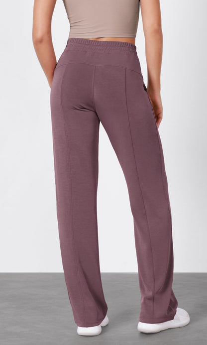 ODODOS Women's Modal Soft Wide Leg Pants with Pockets Adjustable Shockcord High Waist Casual Lounge Pants-27/29/31" Inseam