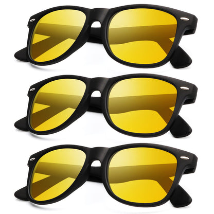 KALIYADI Polarized Sunglasses for Men and Women Matte Finish Sun glasses Color Mirror Lens UV Blocking (3 Pack)