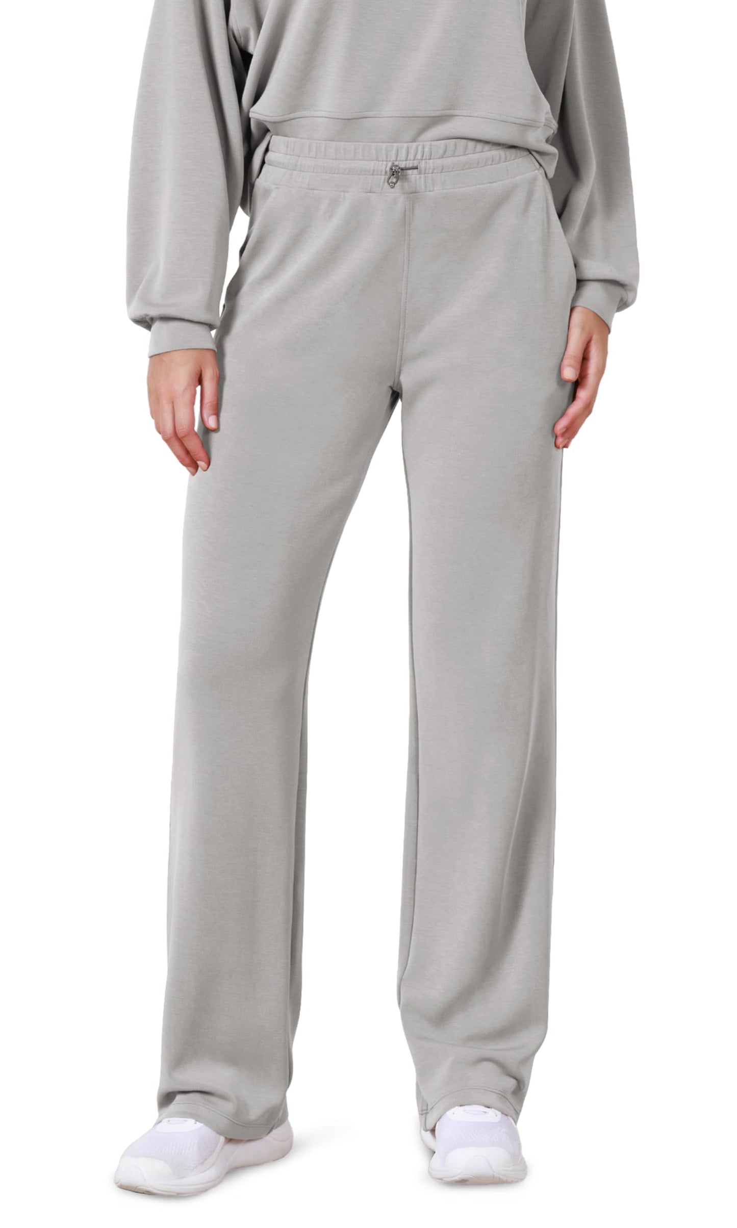 ODODOS Women's Modal Soft Wide Leg Pants with Pockets Adjustable Shockcord High Waist Casual Lounge Pants-27/29/31" Inseam