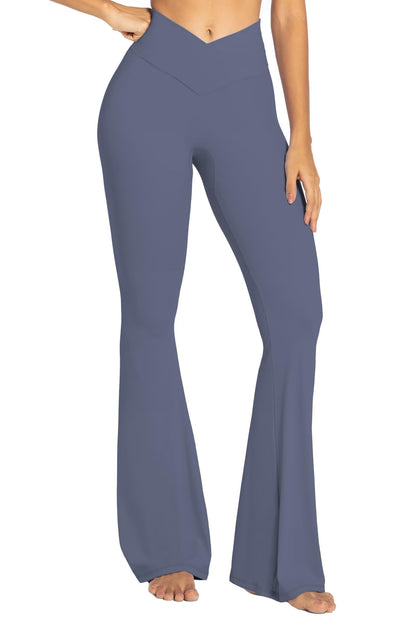 Sunzel Womens Flare Leggings with Tummy Control Crossover Waist and Wide Leg