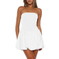 Women Y2k Puff Bubble Dress 2024 Summer Strapless Mini Dress Casual Patchwork Bandeau Tube Corset Party Sundress