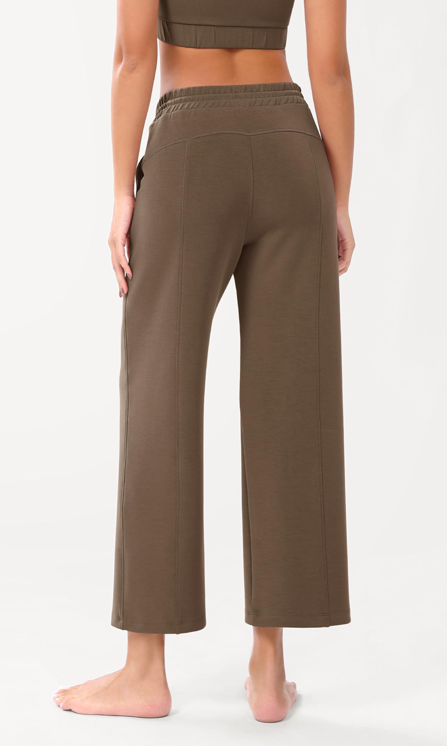 ODODOS Women's Modal Soft Wide Leg Pants with Pockets Adjustable Shockcord High Waist Casual Lounge Pants-27/29/31" Inseam