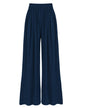 BTFBM Women's Casual Wide Leg Pants Summer Fall Clothes Pleated Elastic Waist Loose Palazzo Knit Trousers with Pockets