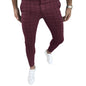 Men's Fashion Stretch Dress Pants Slim Fit Plaid Skinny Long Pants Casual Business Golf Dress Pants