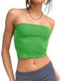 Trendy Queen Womens Tube Tops Strapless Crop Tops Basic Backless Sleeveless Bandeau Going Out Cute 2024 Summer Outfits