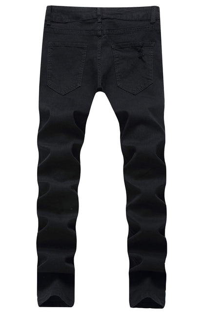 Men's Ripped Skinny Stretch Distressed Destroyed Slim Jeans Denim Pants