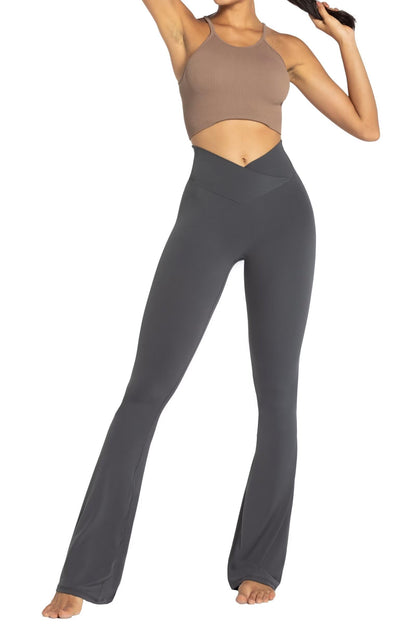 Sunzel Womens Flare Leggings with Tummy Control Crossover Waist and Wide Leg