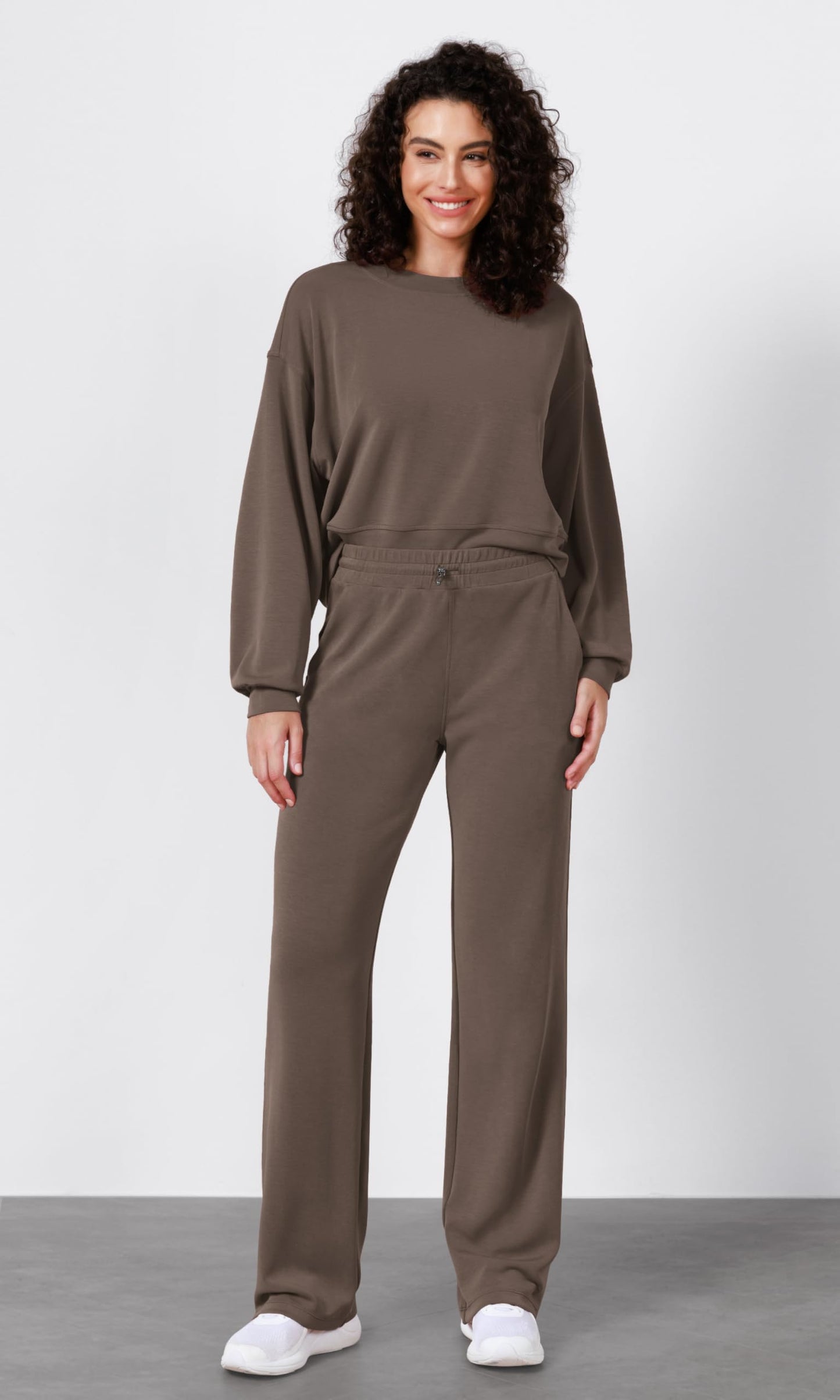 ODODOS Women's Modal Soft Wide Leg Pants with Pockets Adjustable Shockcord High Waist Casual Lounge Pants-27/29/31" Inseam