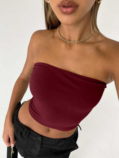 Trendy Queen Womens Tube Tops Strapless Crop Tops Basic Backless Sleeveless Bandeau Going Out Cute 2024 Summer Outfits