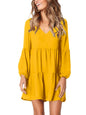 Amoretu Women Summer Tunic Dress V Neck Casual Loose Flowy Swing Shift Dress