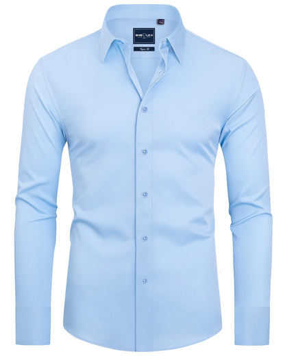 Alimens & Gentle Slim Fit Mens Dress Shirts for Men Button Down Long Sleeve Dress Shirts Wrinkle Free Formal Stain Proof
