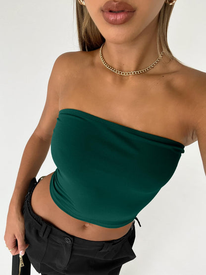 Trendy Queen Womens Tube Tops Strapless Crop Tops Basic Backless Sleeveless Bandeau Going Out Cute 2024 Summer Outfits