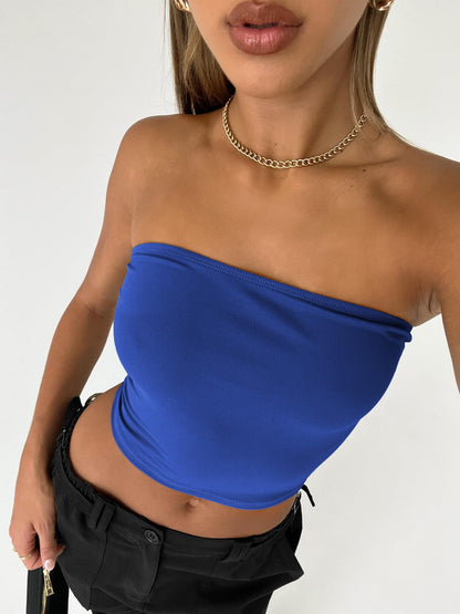 Trendy Queen Womens Tube Tops Strapless Crop Tops Basic Backless Sleeveless Bandeau Going Out Cute 2024 Summer Outfits