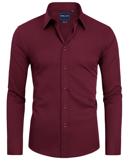 Alimens & Gentle Slim Fit Mens Dress Shirts for Men Button Down Long Sleeve Dress Shirts Wrinkle Free Formal Stain Proof