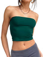 Trendy Queen Womens Tube Tops Strapless Crop Tops Basic Backless Sleeveless Bandeau Going Out Cute 2024 Summer Outfits