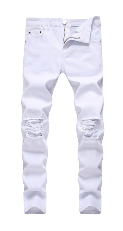 Men's Ripped Skinny Stretch Distressed Destroyed Slim Jeans Denim Pants