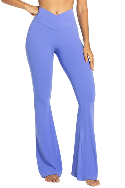 Sunzel Womens Flare Leggings with Tummy Control Crossover Waist and Wide Leg