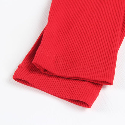 Artfish Women's Square Neck Long Sleeve Ribbed Slim Fitted Casual Basic Crop Top