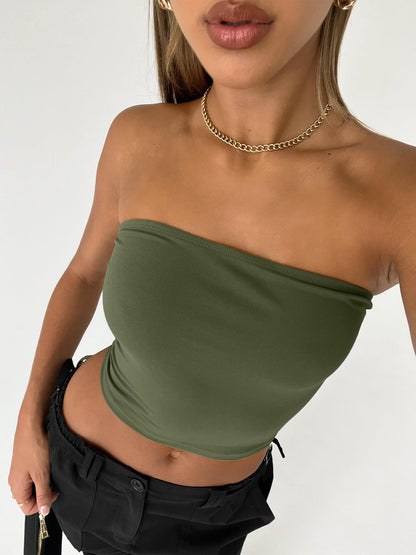 Trendy Queen Womens Tube Tops Strapless Crop Tops Basic Backless Sleeveless Bandeau Going Out Cute 2024 Summer Outfits