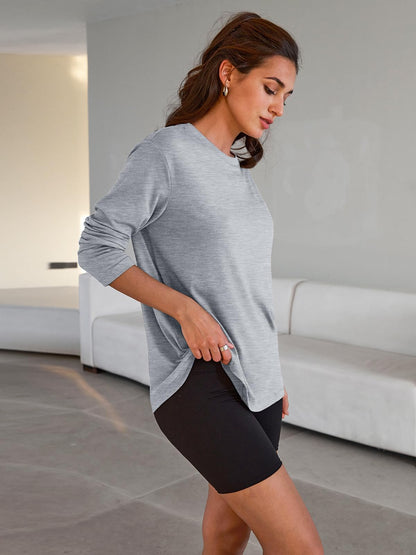 Trendy Queen Womens Oversized Long Sleeve T Shirts Basic Crewneck Tee Fall Tops Casual Workout Fashion Casual Y2K Clothes