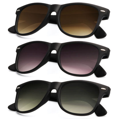 KALIYADI Polarized Sunglasses for Men and Women Matte Finish Sun glasses Color Mirror Lens UV Blocking (3 Pack)