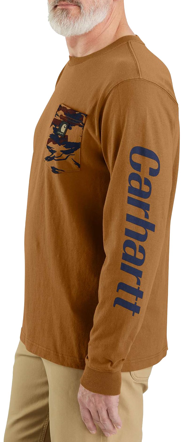 Carhartt Men's Relaxed Fit Heavyweight Long-Sleeve Pocket Camo Graphic T-Shirt