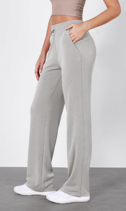 ODODOS Women's Modal Soft Wide Leg Pants with Pockets Adjustable Shockcord High Waist Casual Lounge Pants-27/29/31" Inseam