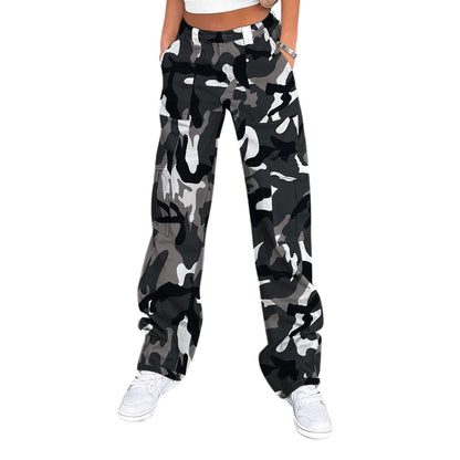 Lepunuo Cargo Pants for Women High Waisted Casual Pants Baggy Stretchy Wide Leg Y2K Streetwear with 6 Pockets