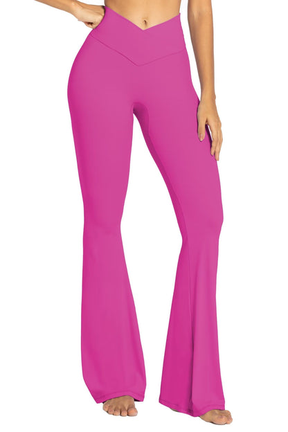 Sunzel Womens Flare Leggings with Tummy Control Crossover Waist and Wide Leg