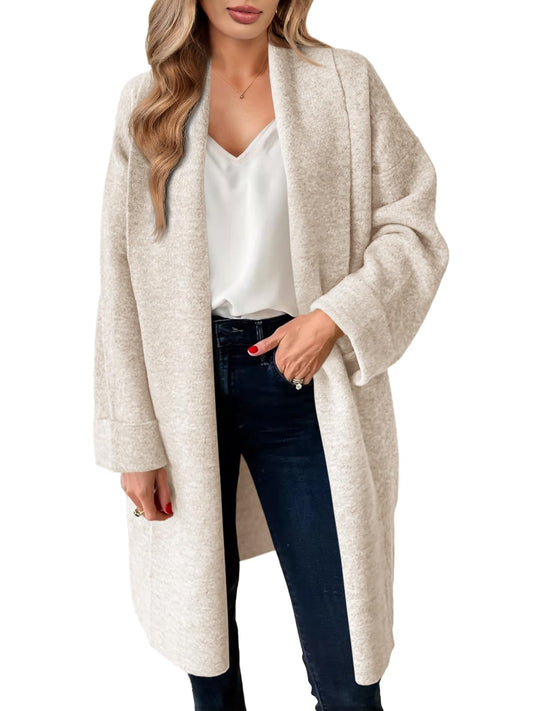Saodimallsu Womens Long Cardigan Sweaters Chunky Open Front Oversized Slouchy Knit Fall Trendy Coatigan Jackets