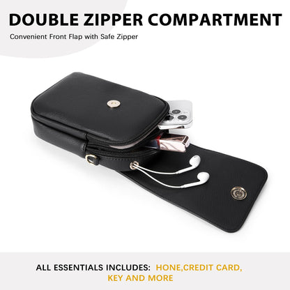 BOSTANTEN Small Crossbody Bags for Women Trendy Leather Phone Wallet Purses Handbags Adjustable Guitar Strap