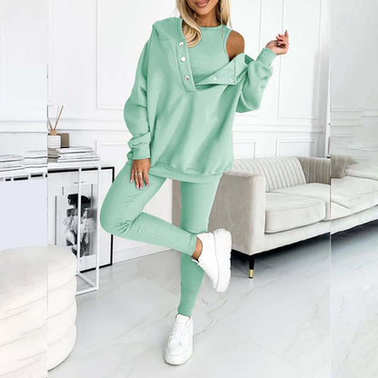 Lounge Sets for Women - 2 Piece Button Thick Outfits Sweatsuit Hoodies with Pants Fall Jogging Track Suits for Women
