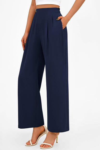 PRETTYGARDEN Women's Wide Leg Pants Dressy High Waisted Business Casual Work Office Suit Palazzo Pant Trousers