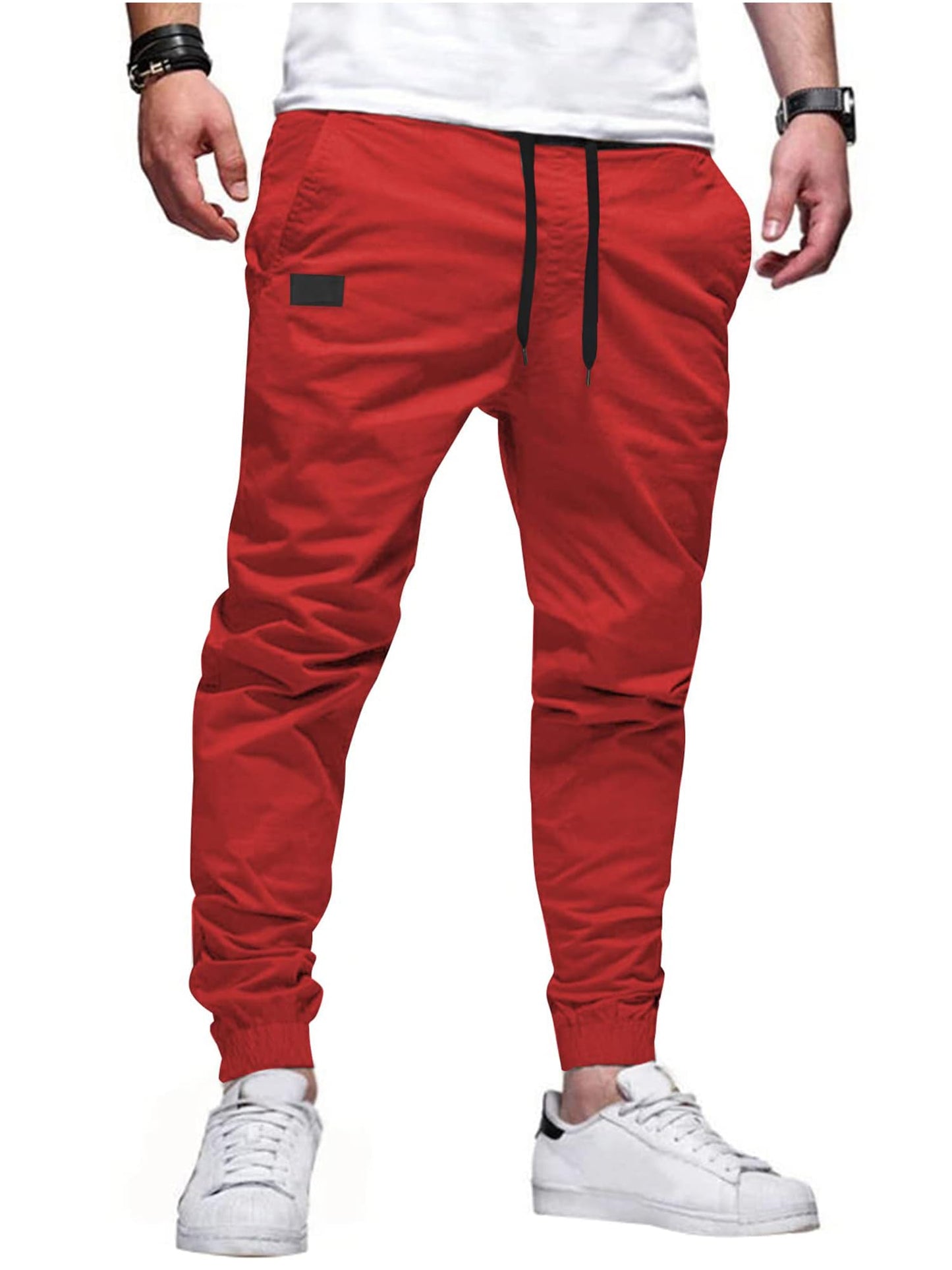 Joggers for Men Cotton Drawstring Chino Cargo Pants Hiking Outdoor Twill Track Jogger Sweatpants